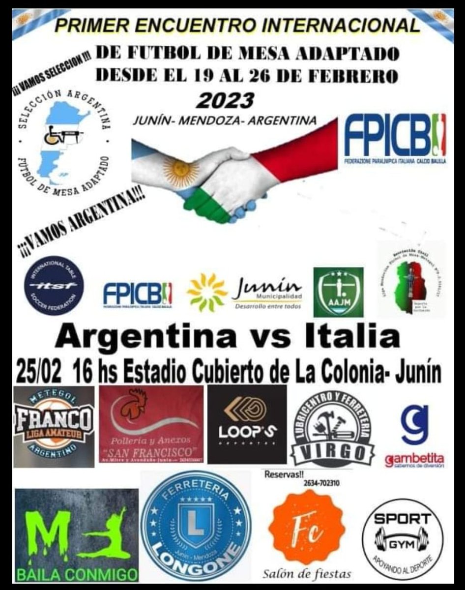 Primer encuentro Internacional Argentina 🇦🇷 Italia🇮🇹 #futboldemesaadaptado #mendoza #junin