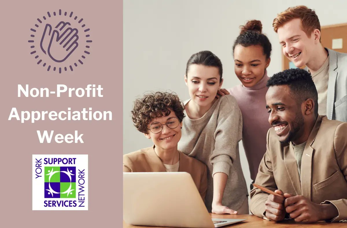 Today marks the start of Non-Profit Appreciation Week. There is almost 850,000 nonprofit workers in Ontario dedicaated to supporting their communities. Show your appreciation to the non-profit workers in your life today! 

#YSSN #nonprofitapprecitionwek #nonprofitwork