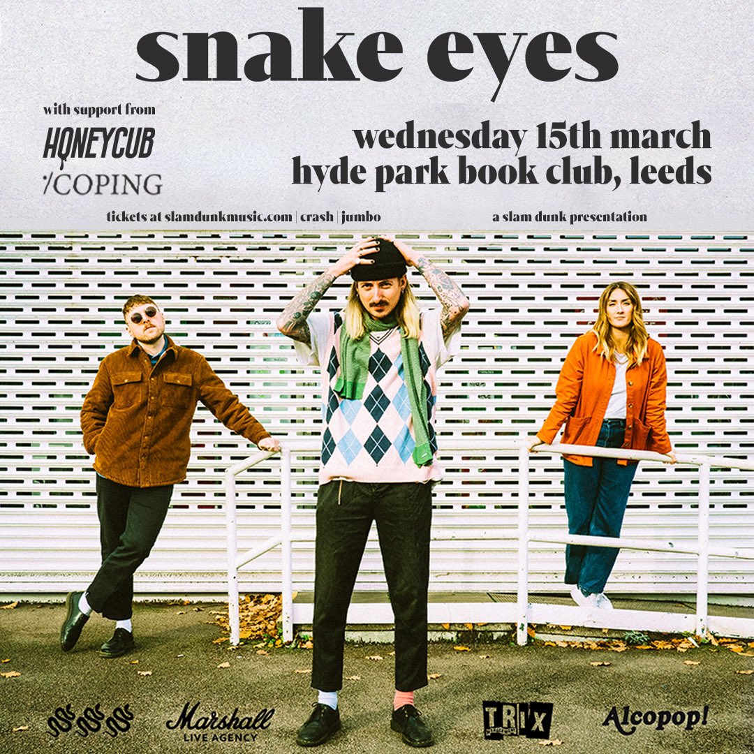 First show back in a while supporting <a href="/wehavesnakeeyes/">snake eyes</a> at <a href="/HPBCLeeds/">Hyde Park Book Club</a> along with <a href="/HONEYCUBUK/">Honeycub 🍯🐻</a> TICKETS FROM THE LINK IN OUR BIO