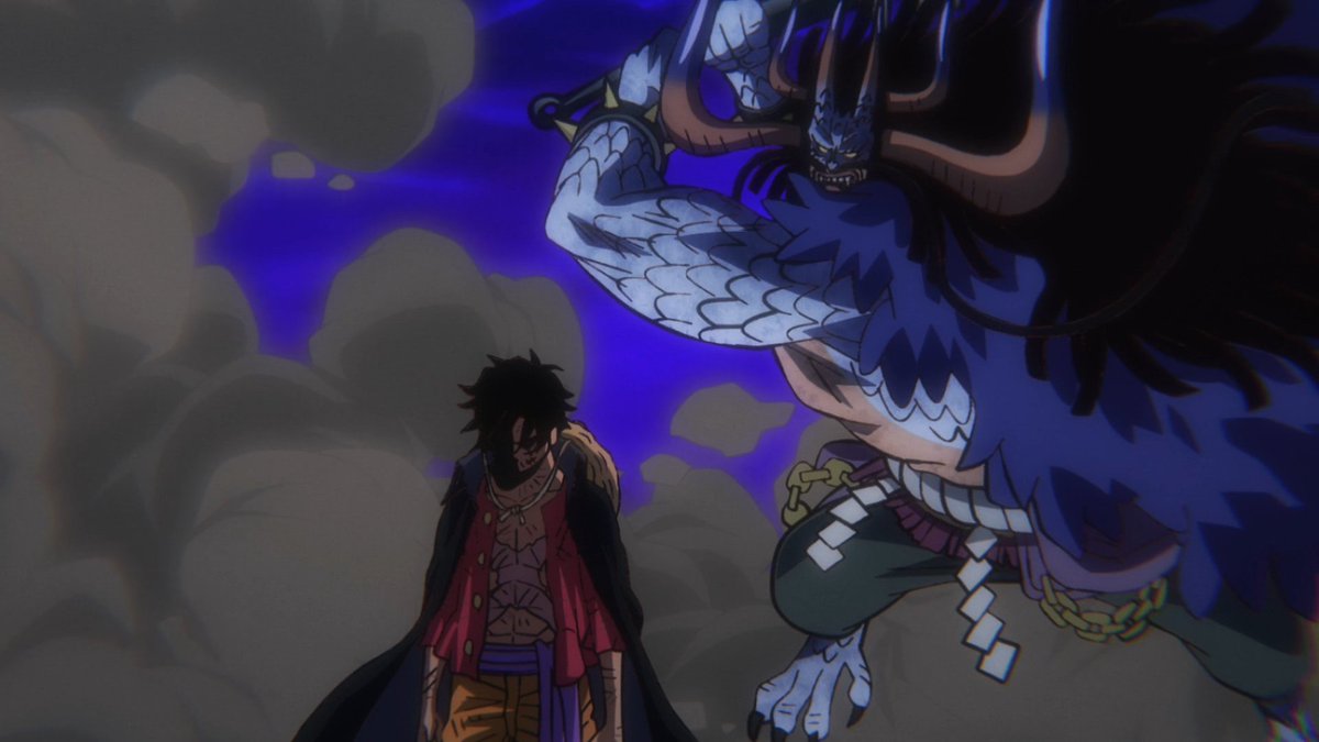 PokemanZ0N6's tweet photo. Some of my favourite shots from Luffy vs Kaido, too raw https://t.co/kLZmjppW1S