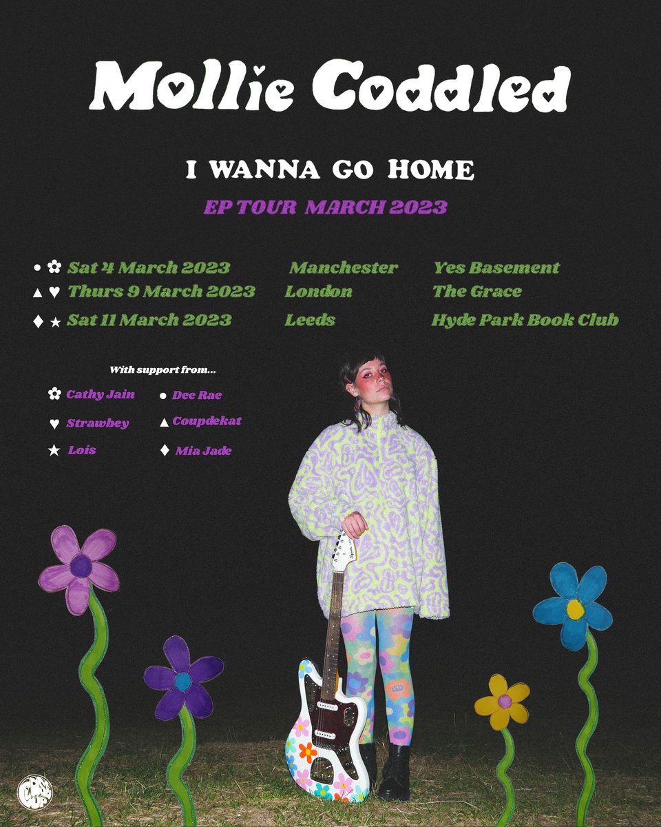 ☆ UK TOUR SUPPORTS ☆ It's a fully female / queer line-up + I couldn't be happier to be sharing a stage with such beautiful souls!!!! Check em out: @cathyyjain @strawbeyworld @coupdekat @itsloismusic Dee Rae and Mia Jade ☆ Tickets here: molliecoddled.com/tour
