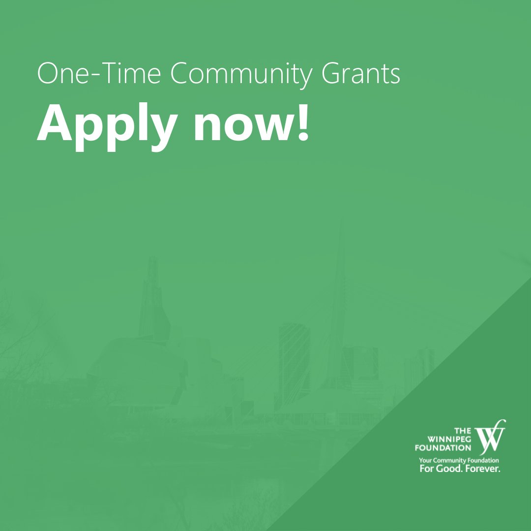 wpgfdn's tweet image. Planning to apply for a One-Time Community Grant? Visit  loom.ly/xq_lvaA  for eligibility information and more!

Applications are due March 1 at 4:30 pm.

#Winnipeg #Grants
