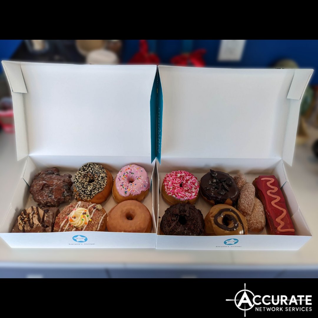 Thank you to amazing folks at Accurate Network Services for getting us setup with these amazing donuts 🍩!
We are looking forward to working with you. 
#NetworkServices #B2B