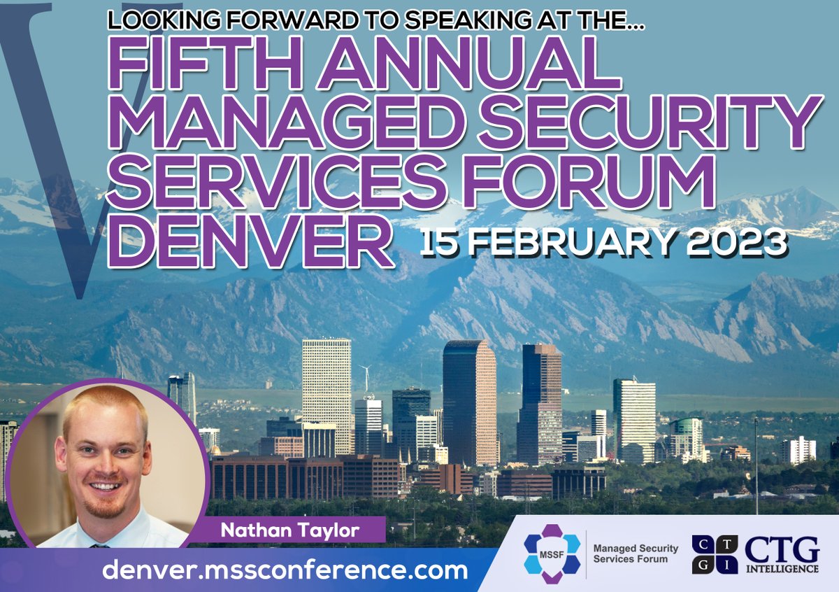 Our CTO Nathan Taylor will be speaking at the 5th Annual Managed Security Services Forum in Denver. Register and tune in on February 15th to learn valuable information regarding encryption, trends regarding on-premise services, and more!

hubs.ly/Q01C5JwH0