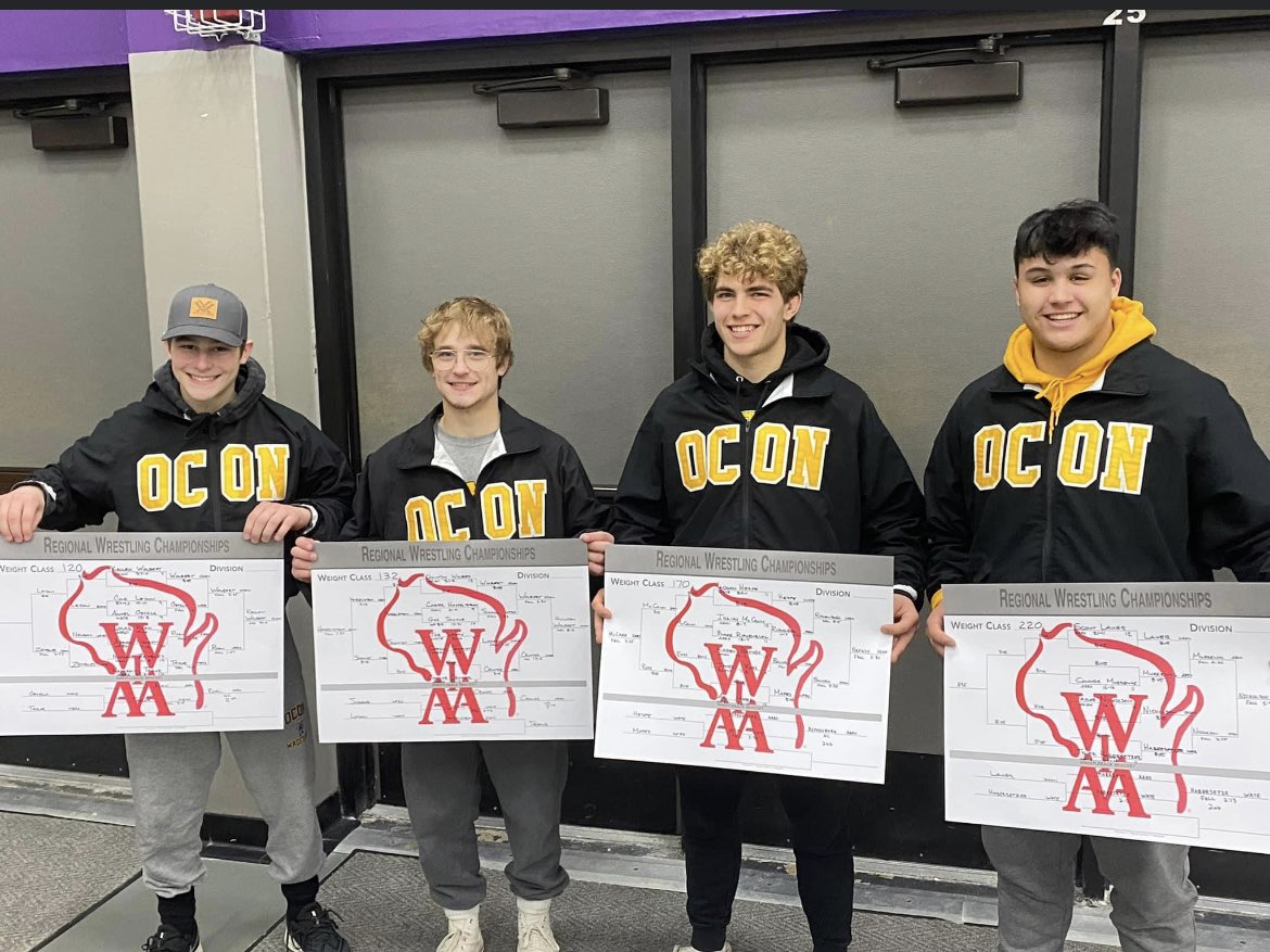 The road to the WIAA Individual State Tournament continues! 

We qualified 12/14 for the sectional tournament at Homestead High School on Feb 18th. This ties the record for most OCON sectional qualifiers in the history of the program. 

Pictured below are our Regional Champions!
