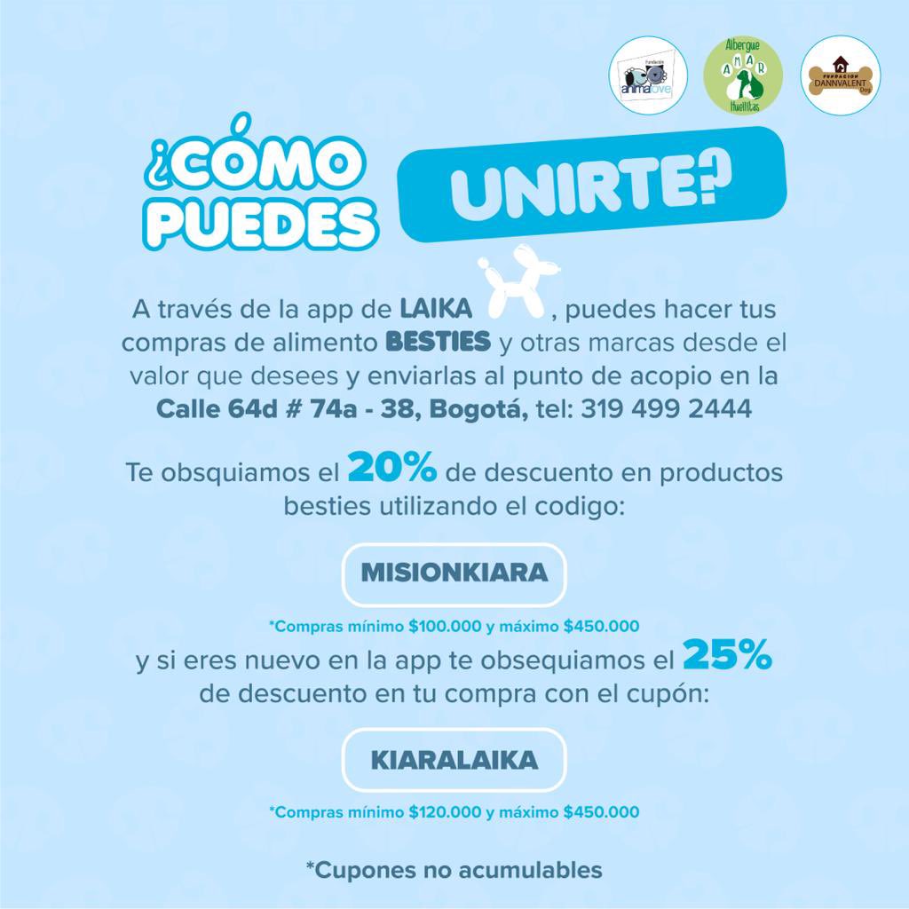 CamiloJaramill's tweet photo. Un RT por favor 🙏

Misión Kiara 🤝 Compartamos y Donemos 🙏

Ayudemos a alimentar a 625 perritos rescatados de 3 fundaciones desde el 13 al 27 de febrero, donando concentrado a través de @laikamascotas 🐶

@andreanimalidad @AleGiraldoP @piedrahitangela @MONYRODRIGUEZOF https://t.co/JfOGKzlj3W