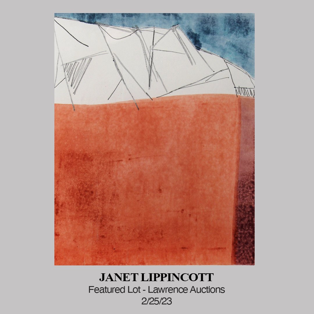 LOT 54 - JANET LIPPINCOTT. Register Now - BIDDING IS OPEN for our LAWRENCE AUCTIONS American, European and Southwestern Auction Saturday February 25, 2023 at 12 noon Eastern. CLICK THE LINKTREE LINK IN OUR PROFILE TO VIEW THE AUCTION CATALOG. #artauction #auction #modernism