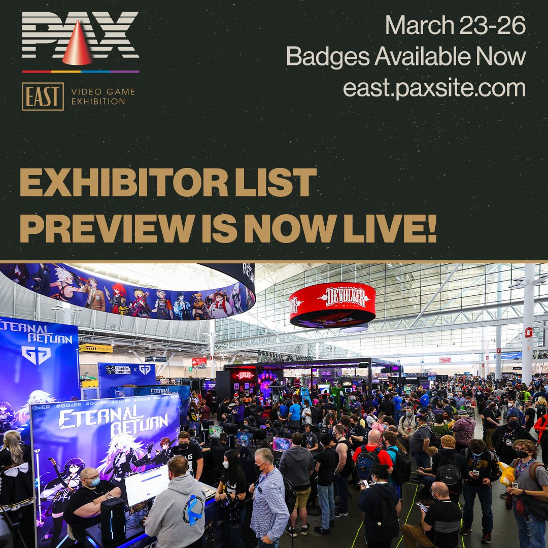 PAX on Twitter "The PAXEast 2023 Exhibitor List is now live! 👀 Check