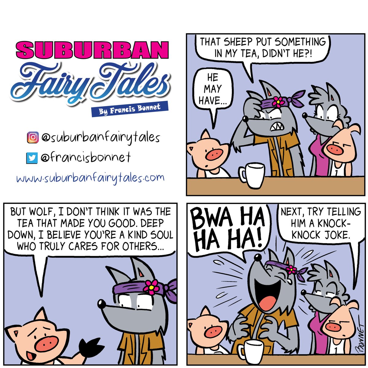 francisbonnet's tweet photo. Wolf has finally figured things out! 
#piggy #comix #lol #sketchbook #comicartist #draw #comicbook #illustrator #indiecomic #webcomicartist #angry #kindsoul #caringfriend #shewolf #wolves https://t.co/myJJxtR40m