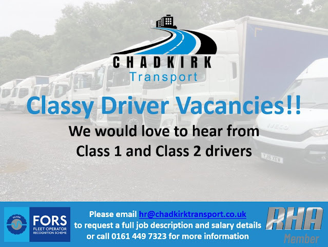 TruckingJobsUK's tweet photo. Class 1 and 2 HGV Drivers Jobs - Chadkirk Transport Stockport https://t.co/56npHhFgxS #Class1DriverJobs #Class2CATCDriverJobs https://t.co/wX3prE78cS