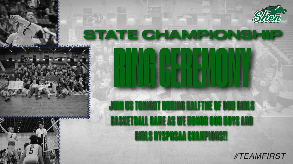 At halftime of tonight’s girls basketball game, we will be honoring our boys and girls volleyball teams with their State Championship Rings!! <a href="/kesslori/">Shen GirlsVolleyball</a> <a href="/VolleyballShen/">Shen Boys Volleyball</a> <a href="/rhalpern15/">RH</a>