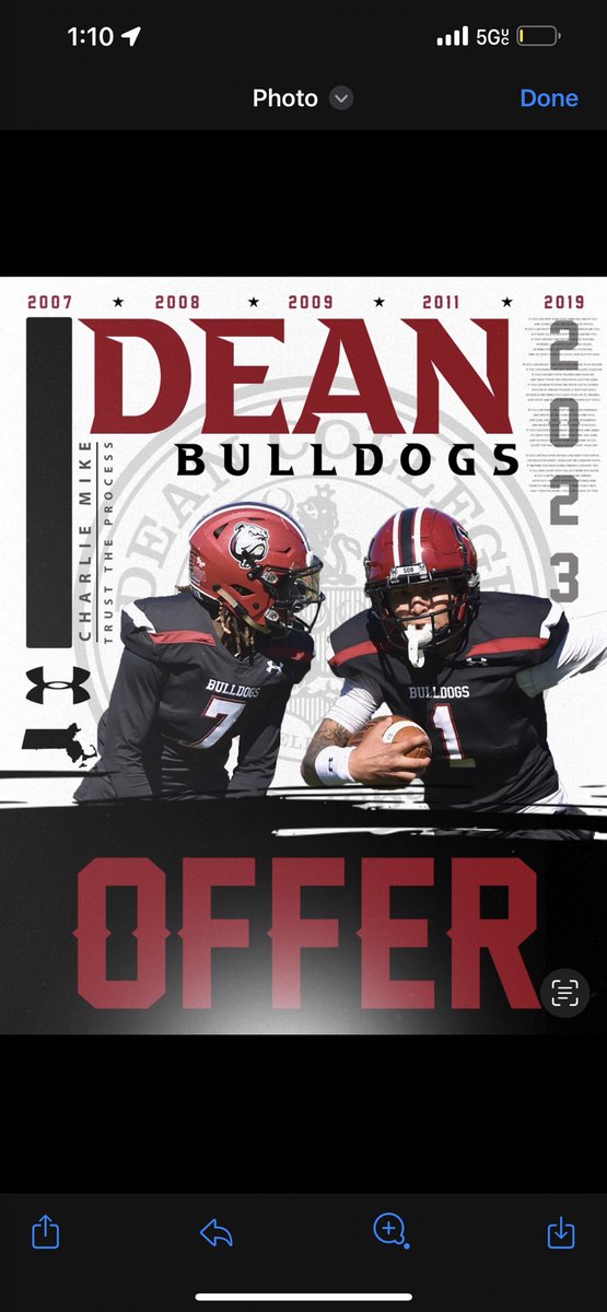 Devinv52's tweet photo. Blessed to receive an offer from @DeanCollegeFB thank you to @CoachDreMurphy https://t.co/ffTbgobdfy