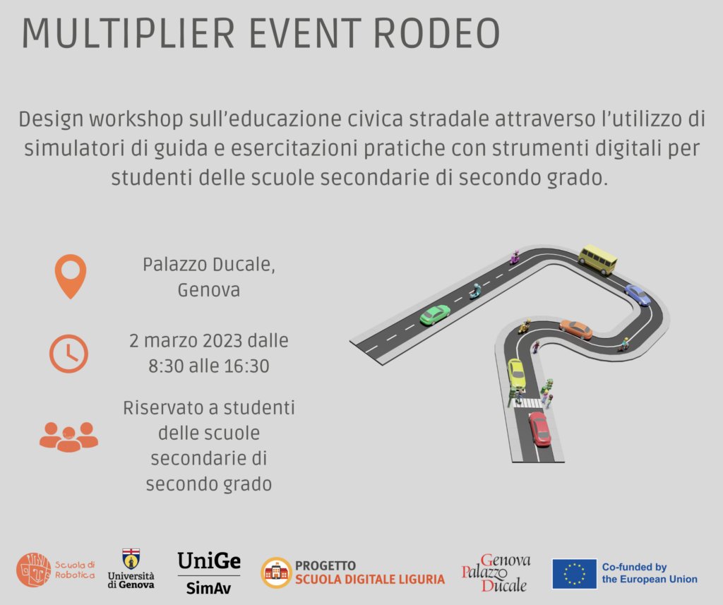 ROaD EducatiOn (@rodeoeu) on Twitter photo The 1st #MultiplierEvent organized by <a href="/ScuolaRobotica/">Scuola di Robotica</a> in collaboration with <a href="/NeuroLabUniGe/">NeuroLab UniGe</a> will be on March 2nd!#HighSchool #Students and #teachers will meet in #Genova, #Italy to discuss with experts about #RoadEducation and #RoadSafety,
More info (ita): scuoladirobotica.it/events/multipl… The 1st #MultiplierEvent organized by <a href="/ScuolaRobotica/">Scuola di Robotica</a> in collaboration with <a href="/NeuroLabUniGe/">NeuroLab UniGe</a> will be on March 2nd!#HighSchool #Students and #teachers will meet in #Genova, #Italy to discuss with experts about #RoadEducation and #RoadSafety,
More info (ita): scuoladirobotica.it/events/multipl…