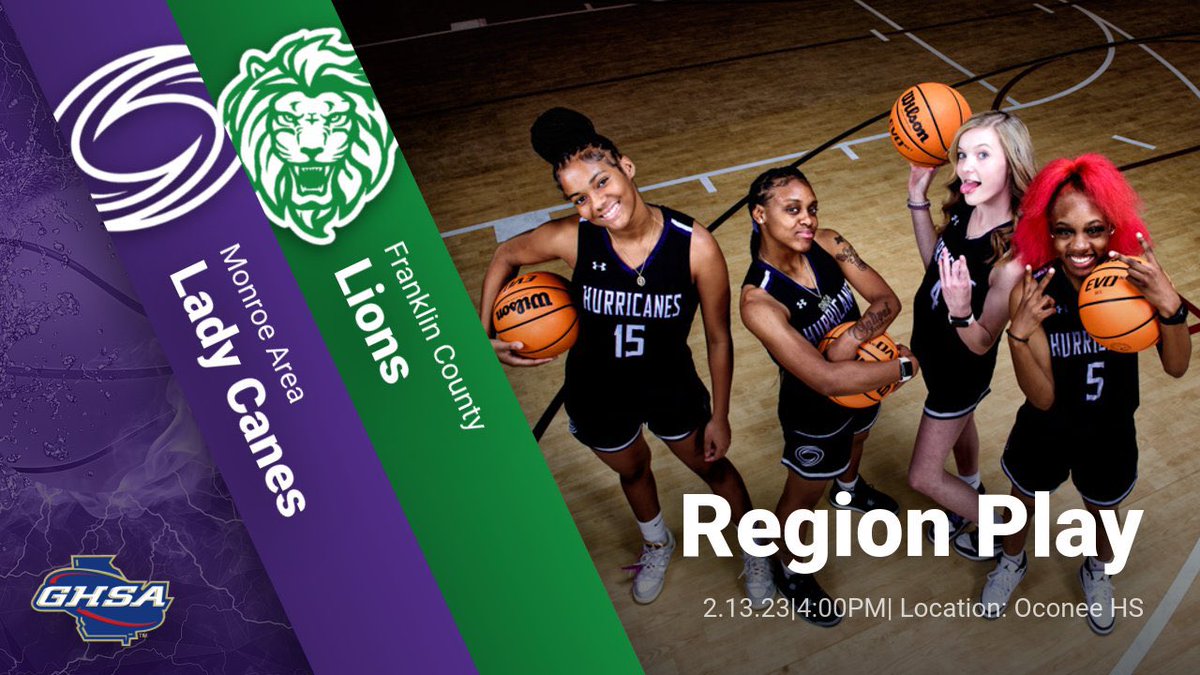 💥Today💥
Region Tournament begins…
We play Franklin Co. at 4PM
Location: Oconee HS
#WeHoop #LadyCanes #Allin