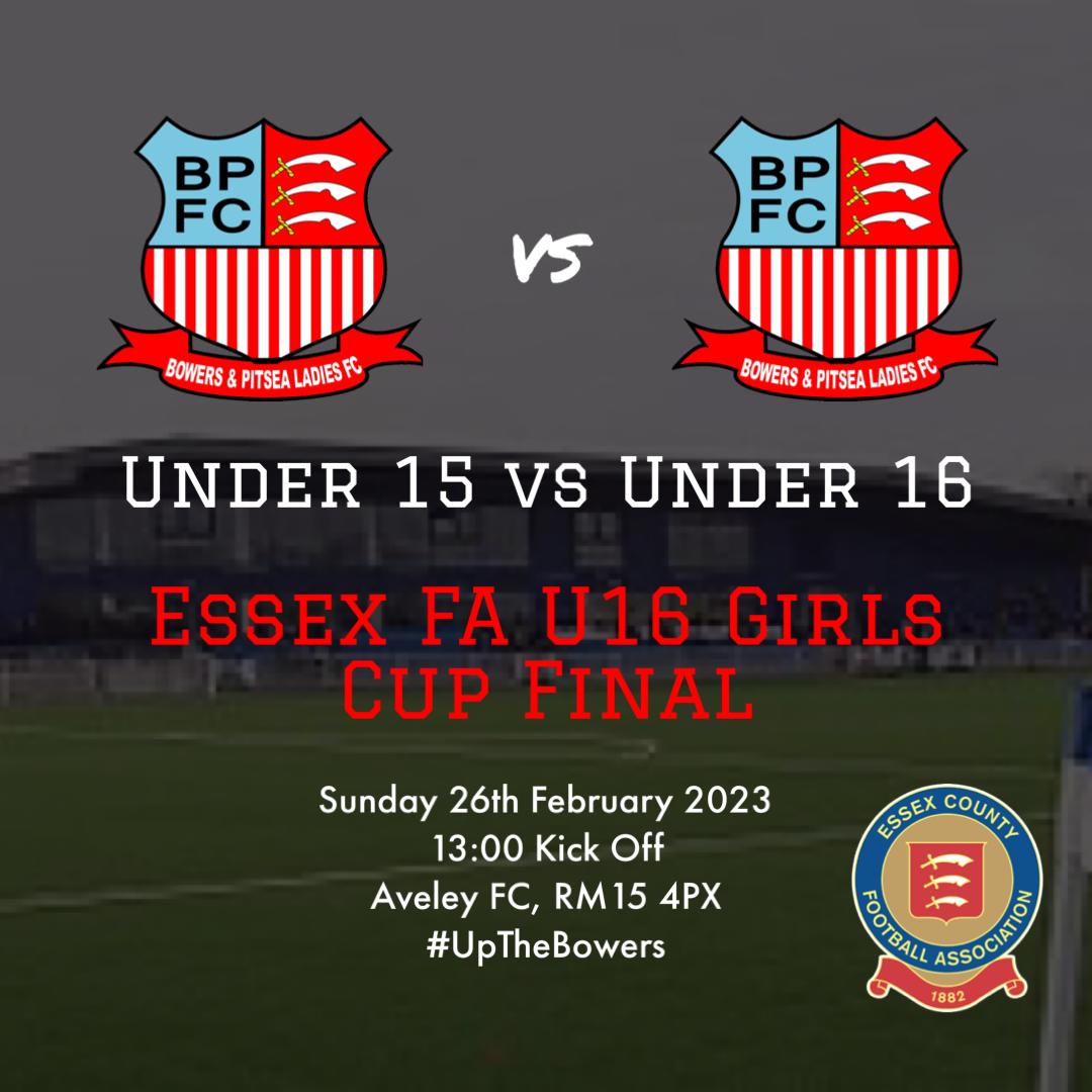 Just under 2 weeks away...The very first one club County Cup final....B&amp;P Girls making history.....<a href="/EssexCountyFA/">Essex County FA</a> <a href="/Bowerspitseafc/">Bowers & Pitsea FC</a> <a href="/BPFCCommunity/">Bowers in the Community 🏆</a> @bowers_bear