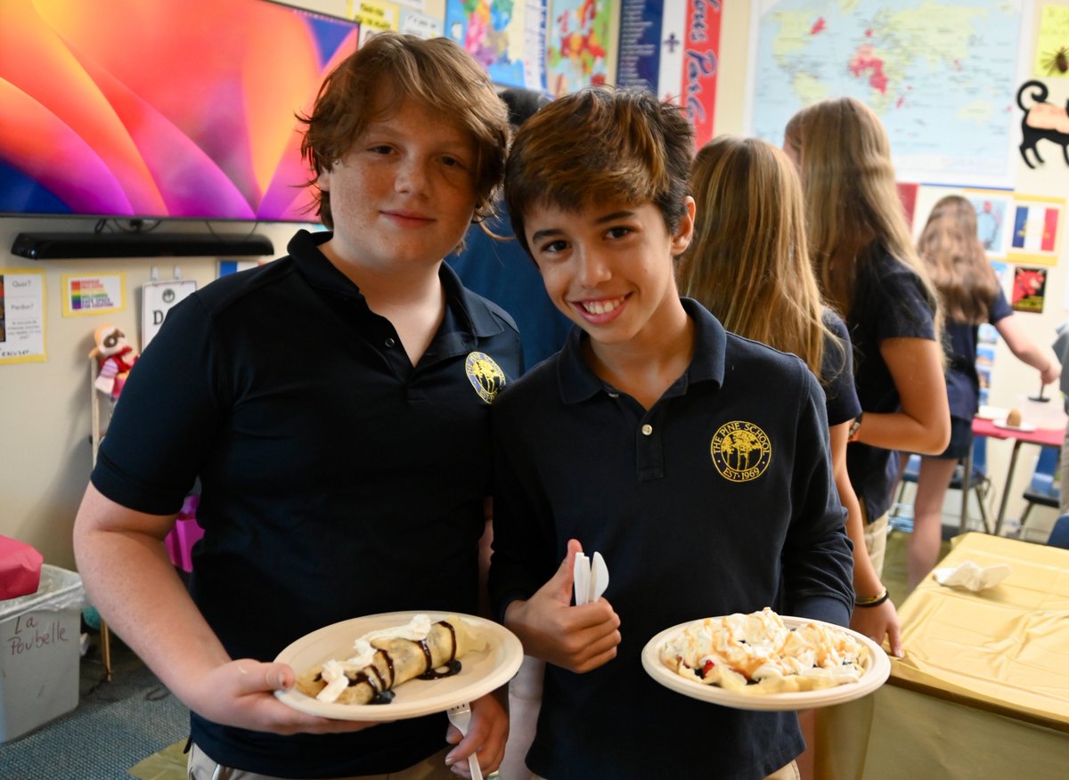 ThePineSchool's tweet photo. World language classes celebrated La Chandeleur (national crepe day). Students explored the origins of this celebration and tried their hand in making their own crepes - including the traditional ‘good luck’ toss.
#PineSchool #PineAcademics #PineDifference https://t.co/I59lg8ADXt