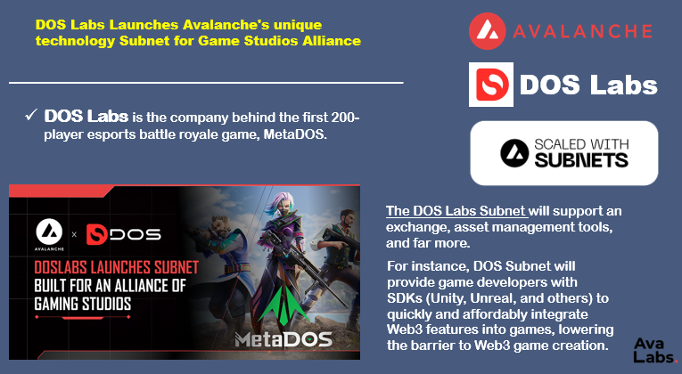 .<a href="/DOS_Chain/">DOS Chain</a>   launched #Avalanche  subnets to encourage #web2  game studios to adopt #blockchain -based #game  design.
<a href="/DOS_Labs/">DOS Labs</a>  Labs Provides Uninterrupted #gaming  Experience with Subnet Gas Charges and High Speed ​​Transactions.
#Avalanche #Web3