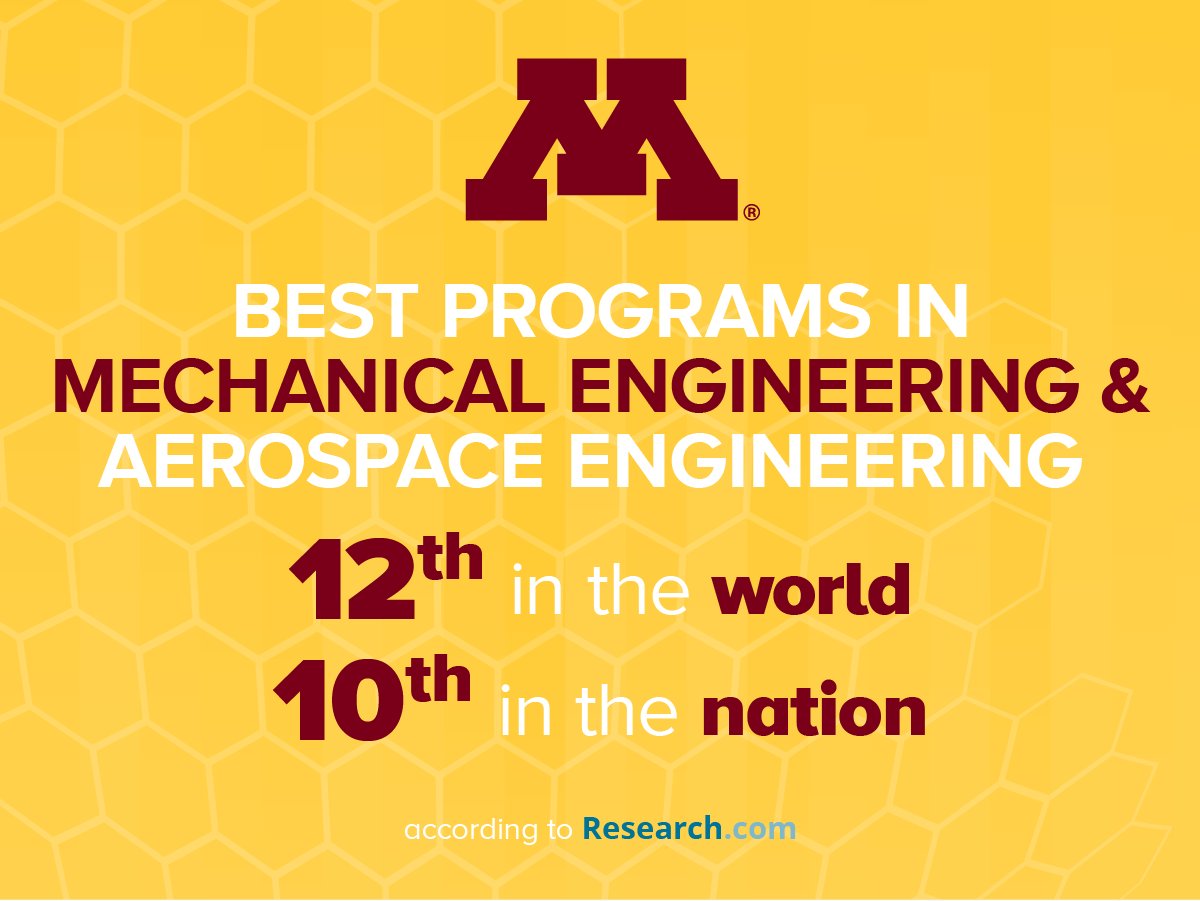 UMNCSE's tweet photo. Wow! Three of our UMN CSE programs are ranked among the top 10 in the nation according to @guide2research. That's something to be #UMNProud of! @UMNews @UMNresearch @UMNChemistry @UMNME @AEM_UMN https://t.co/d9A8ogDSJ6