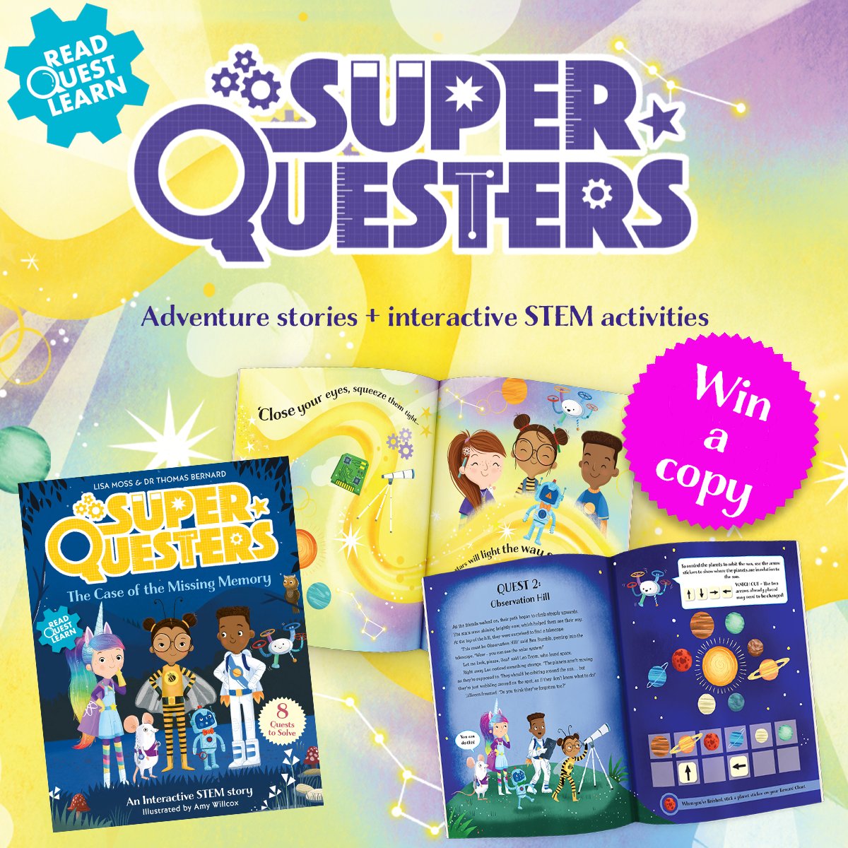 Last chance to #win a copy of SuperQuesters: The Case of the Missing Memory, to be published on 16th March.

Enter to WIN this book
1. Like this post
2. Follow @questfriendz
3. Tag a friend who loves STEM .