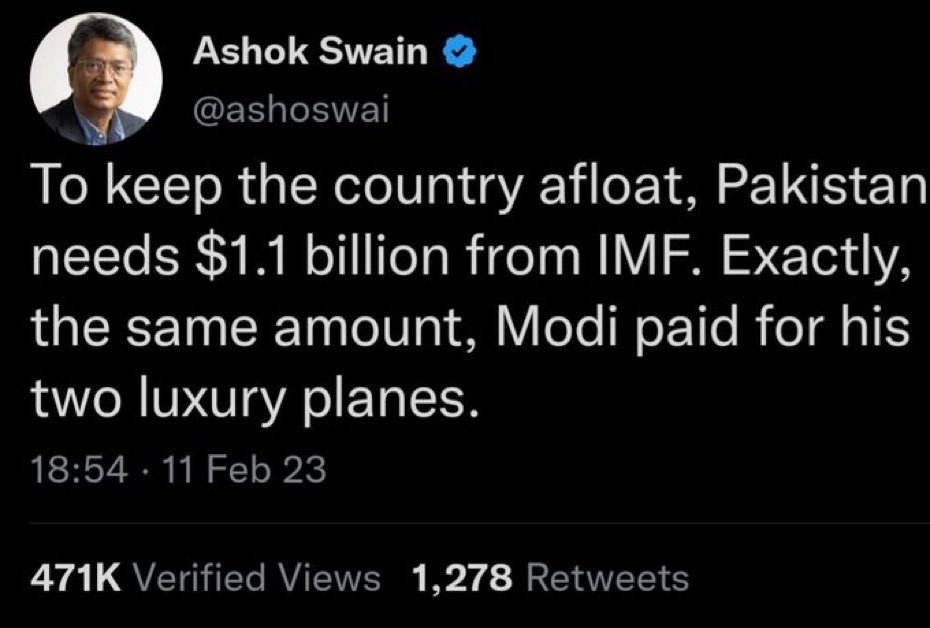 Sensei Kraken Zero on Twitter "Ashok Swain showing Pakistan its aukaat