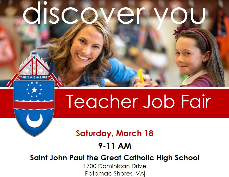 Come see us and discover what it takes to be part of the Catholic Diocese of Arlington! #catholiceducation @arlingtonOCS @arlingtonchurch @J_Vorbach @RQWEnrollment @LcLipovski @Delliott524613