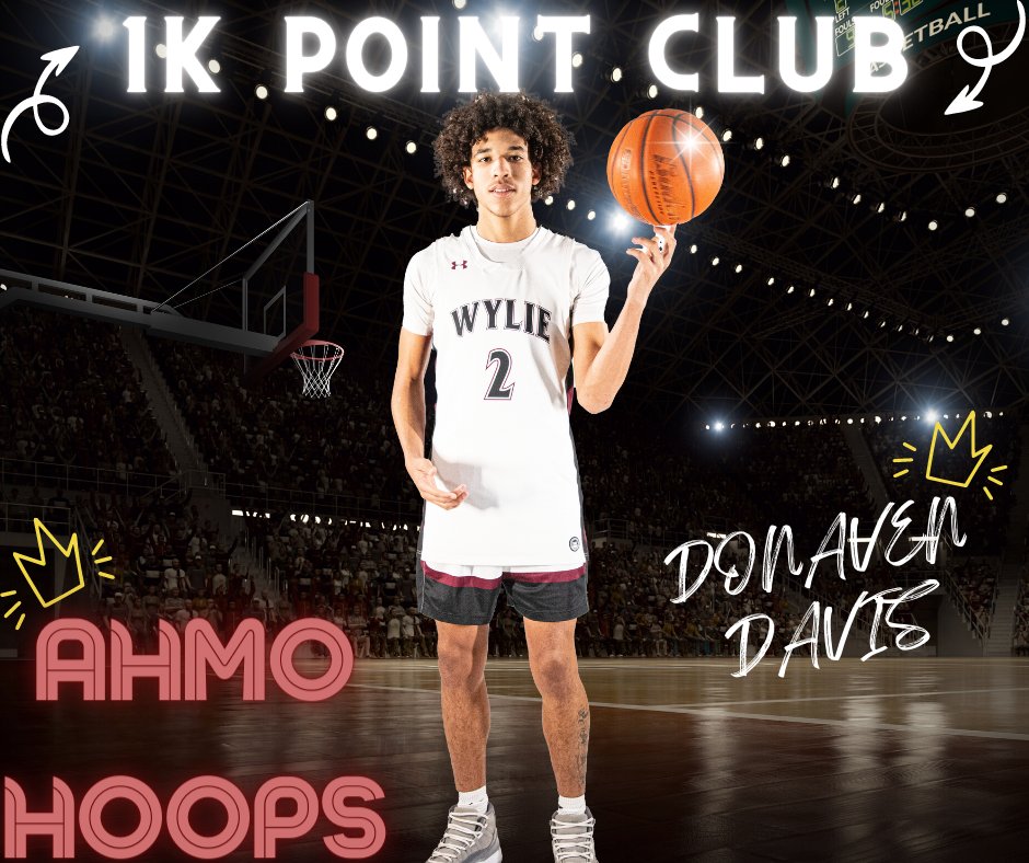 AHMOhoops's tweet photo. A massive CONGRATULATIONS to @DonavenDavis4  for securing a major milestone of over 1,000 points in his Varsity career at Wylie High School. He is a leader on and off the court! On the court though, this kid has a full bag. Believe that! #AHMO #together https://t.co/uUQlPqjWzN