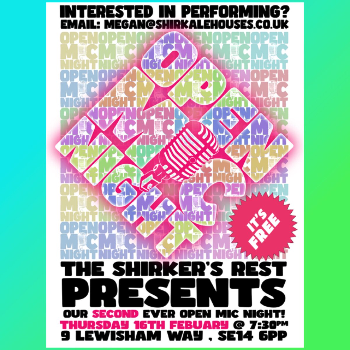 Two crackers lined up this week:

Wednesday: Madchester Tap Takeover. Come and revel in the great beers of Manchester. Sparklers ready. 

Thursday: Open Mic Night. Brilliant acts performing for you all evening. Open late. 

Both free entry and non-ticketed.