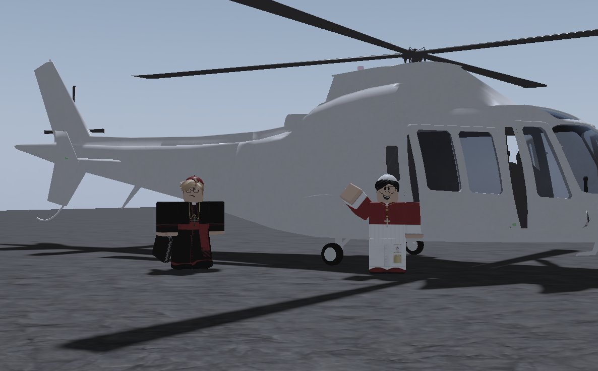 AciRoblox's tweet photo. Today the Holy Father, together with Cardinal Eugenio, traveled in the Papal Helicopter to Berlin to bid the final farewell to the Auxiliary Bishop. It was an unofficial visit. His Eminence Eugenio held a few minutes of prayer accompanied by some clergy from the diocese of Berlin https://t.co/m7Q68z5eIT