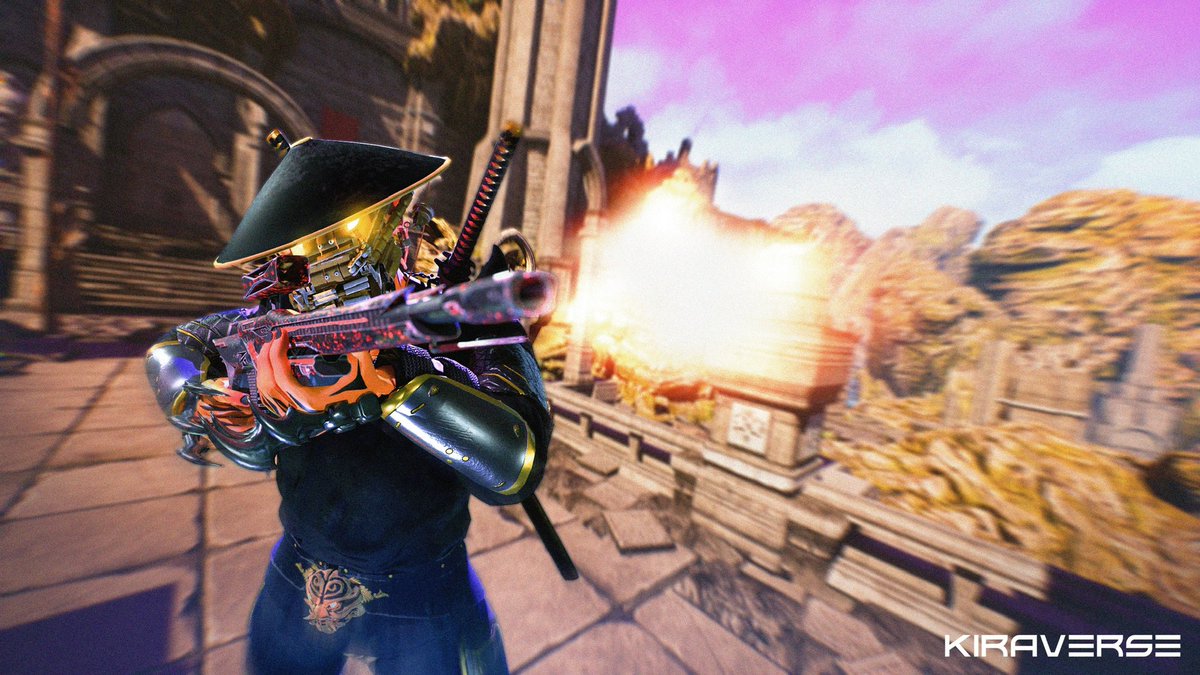 Kiraversegame's tweet photo. In the vast expanse of the Kiraverse, the shogun wields a shotgun with lethal precision. Who dares cross their path?🔮⚔️ https://t.co/oqhMCSkR7D