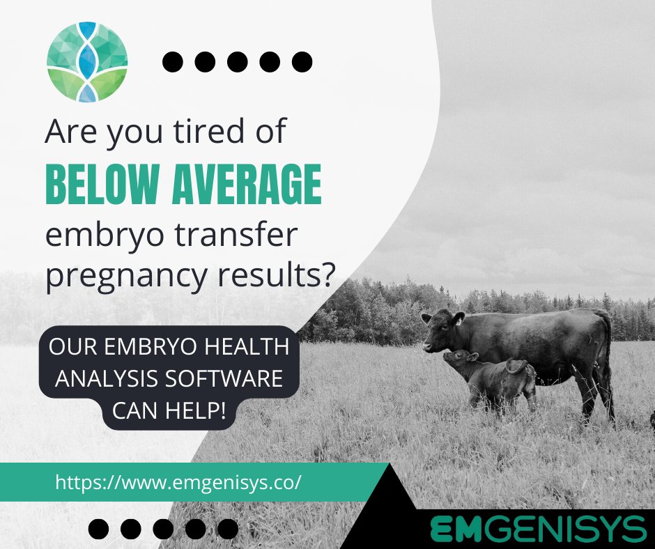 Do you want to increase your embryo transfer pregnancy outcomes this spring? Make sure you're only transferring the highest quality embryos into your recipients with our easy to use embryo analysis software! 

Follow us or check out emgenisys.co to learn more.