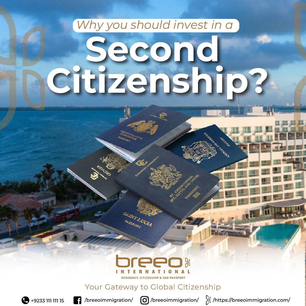 BreeoImmigrati1's tweet photo. Having a second citizenship provides advantages in times of political instability and economic challenges. It gives the holder freedom to travel without any restrictions.

#breeoimmigration #secondcitizenship #secondpassport #secure #dualcitizenship #residency #workpermit https://t.co/SCzinjX4b8