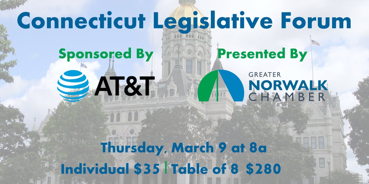 Greater Norwalk Chamber (@greaternorwalk) on Twitter photo Registration from the <a href="/GreaterNorwalk/">Greater Norwalk Chamber</a>'s annual Connecticut Legislative Forum is now open!
bit.ly/3IimCbk
<a href="/senatorduff/">Senator Bob Duff, Majority Leader, Connecticut</a> <a href="/RepROBERTS203/">Kadeem Roberts</a> <a href="/TracyMarraforCT/">Rep. Tracy Marra</a> <a href="/lucydathan/">Lucy Dathan</a> Registration from the <a href="/GreaterNorwalk/">Greater Norwalk Chamber</a>'s annual Connecticut Legislative Forum is now open!
bit.ly/3IimCbk
<a href="/senatorduff/">Senator Bob Duff, Majority Leader, Connecticut</a> <a href="/RepROBERTS203/">Kadeem Roberts</a> <a href="/TracyMarraforCT/">Rep. Tracy Marra</a> <a href="/lucydathan/">Lucy Dathan</a>