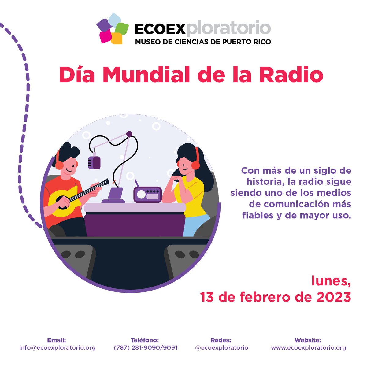 Día Mundial de la Radio 📻

La radio ha proporcionado un acceso rápido y asequible a la información en tiempo real y una cobertura profesional sobre asuntos de interés público, así como ha garantizado la educación y el entretenimiento a distancia.

#cienciadivertida #mimuseopr