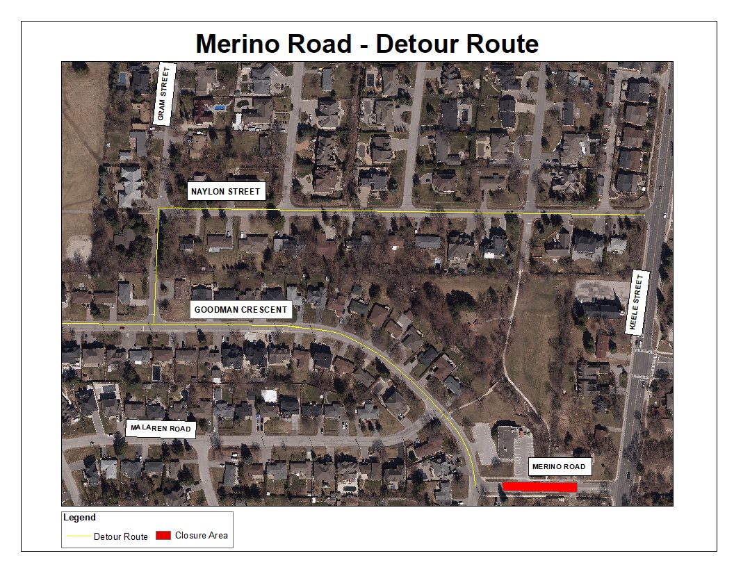City of Vaughan on Twitter "TEMPORARY ROAD CLOSURE Merino Road