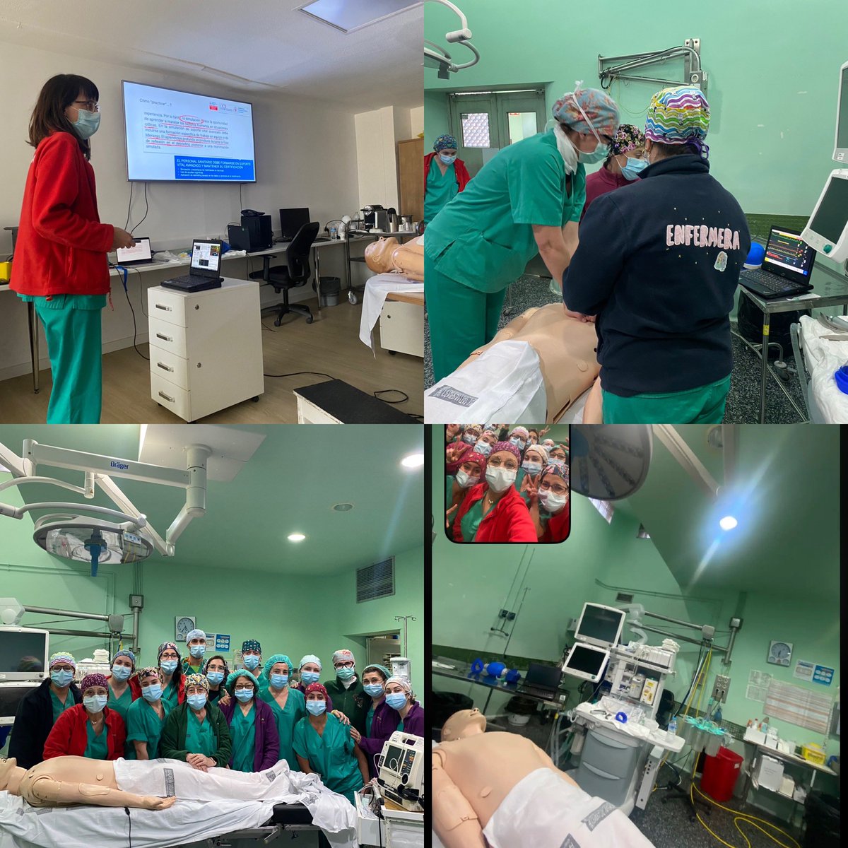 AnaPerezElda's tweet photo. Curso RCP para enfermería quirúrgica HGUE. Calidad profesional y humana de la Dra Esteve. Instructora por la ERC. Servicio Anestesia y UCI quirúrgica del @GVAsaludelche @AnestesiaElche @GtipoS @sedar_es @SCISEDAR @ConsEspRCP https://t.co/ZYAS8CTYV6