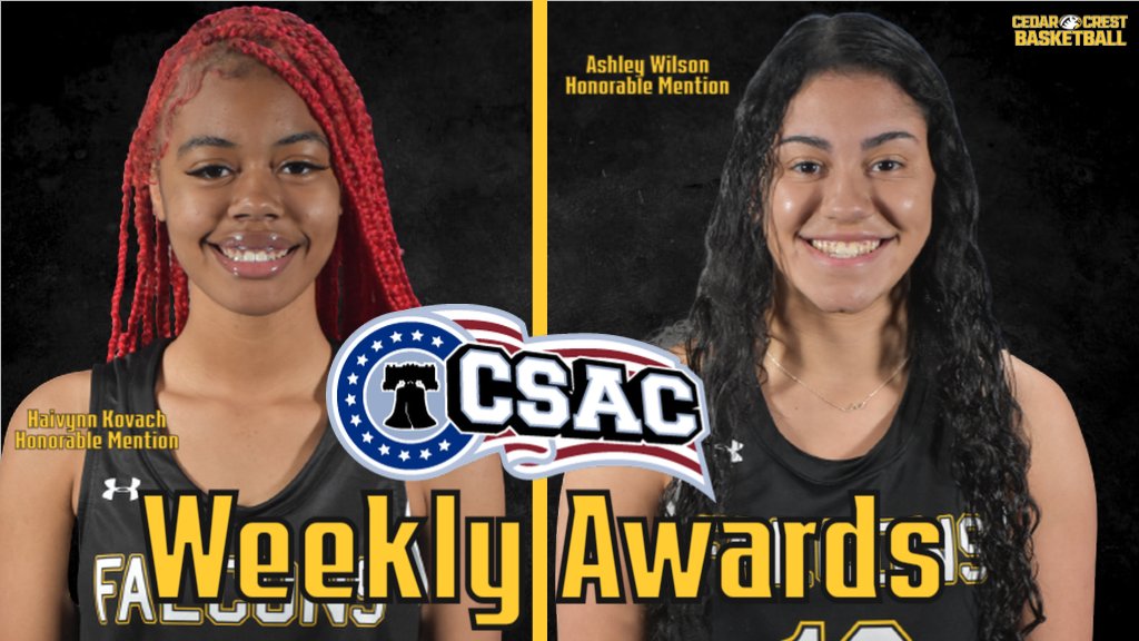 CCCFalcons's tweet photo. NEWS | @cccwbb Tandem of Kovach and Wilson Earn CSAC Weekly Honors

STORY➡️https://t.co/hPAjvEt4tn

#GoFalcons #SoarHigher #FalconFamily #d3hoops https://t.co/7QlaMJWcHo