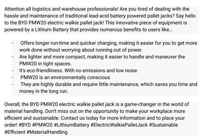 Midwestindeq's tweet photo. #BYD #PMW20 #LithiumBattery #ElectricWalkiePalletJack #Sustainable #Efficient #MaterialHandling https://t.co/woo2E2Dct6