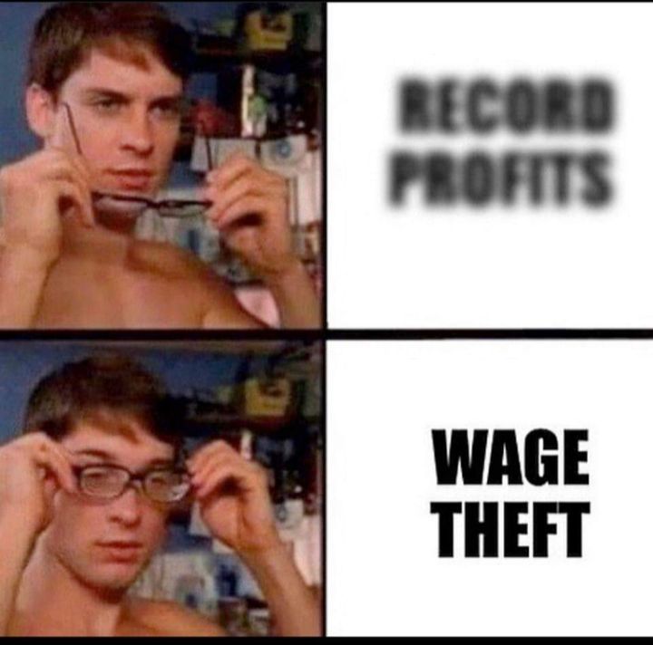 Where's the lie?

(spotted on WorkersStrikeBack subreddit)