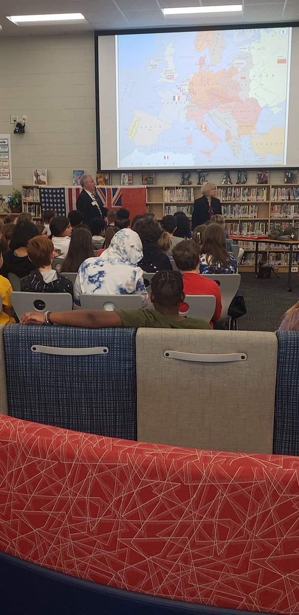 rbassteacher's tweet photo. Mr. Carter Wood came to do a presentation on WW2 for our 5tg grade students. @CMCSIWarriors https://t.co/uukGvfS69c