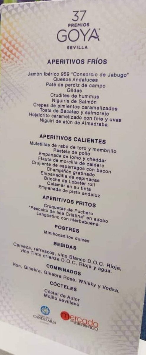 Vaya tela! #PremiosGoya2023  como se cuidan los progres! 
Los insectos y la hierba para los que no vivan de subvenciones! 🤬
#Goyas2023