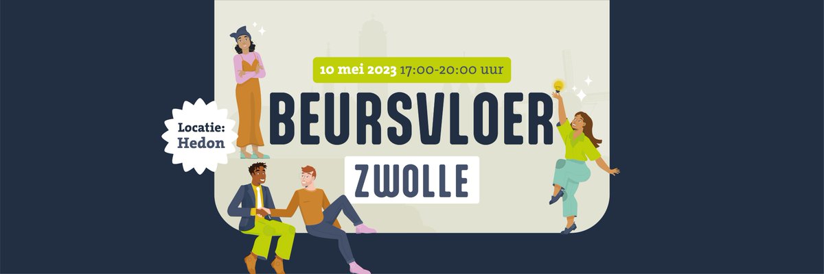 BEURSVLOER ZWOLLE 2023 // Het is weer zover: op woensdag 10 mei organiseren we weer Beursvloer Zwolle! 💥 Ook deze 14e editie staat in het teken van mooie matches tussen maatschappelijke organisaties en bedrijven. Meld je aan! 
Ga snel naar zwolledoet.nl/beursvloer