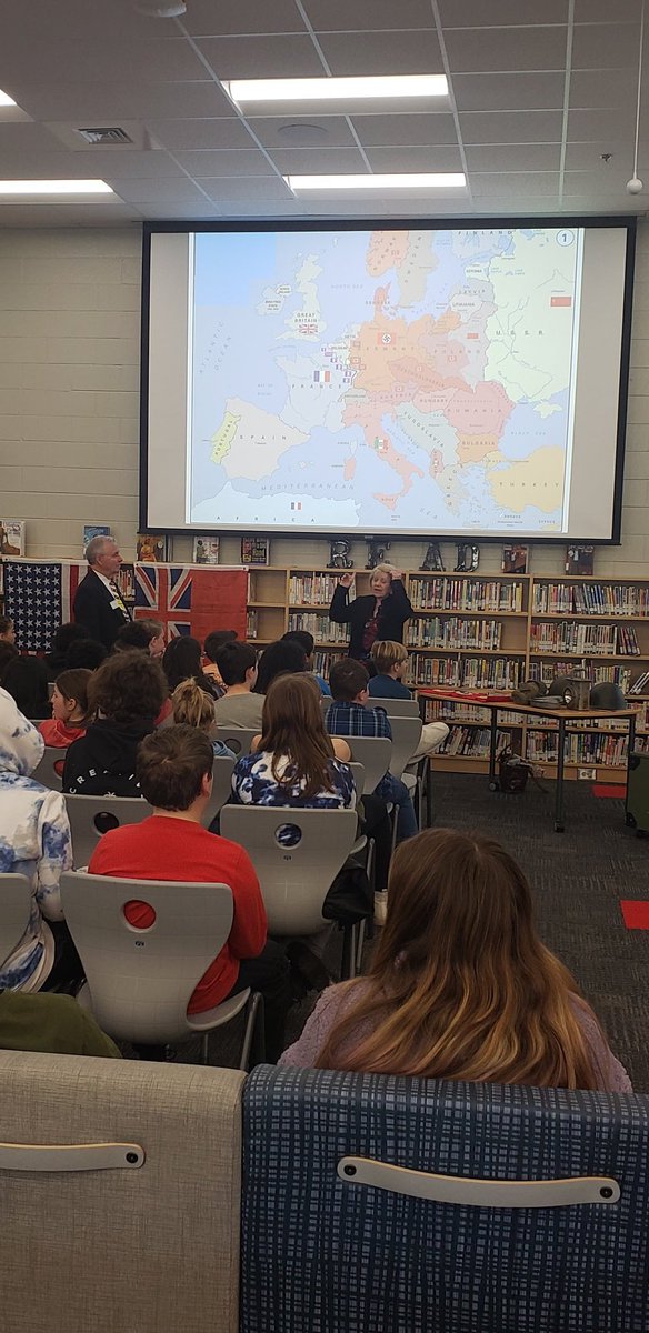rbassteacher's tweet photo. Mr. Carter Wood came to do a presentation on WW2 for our 5tg grade students. @CMCSIWarriors https://t.co/uukGvfS69c