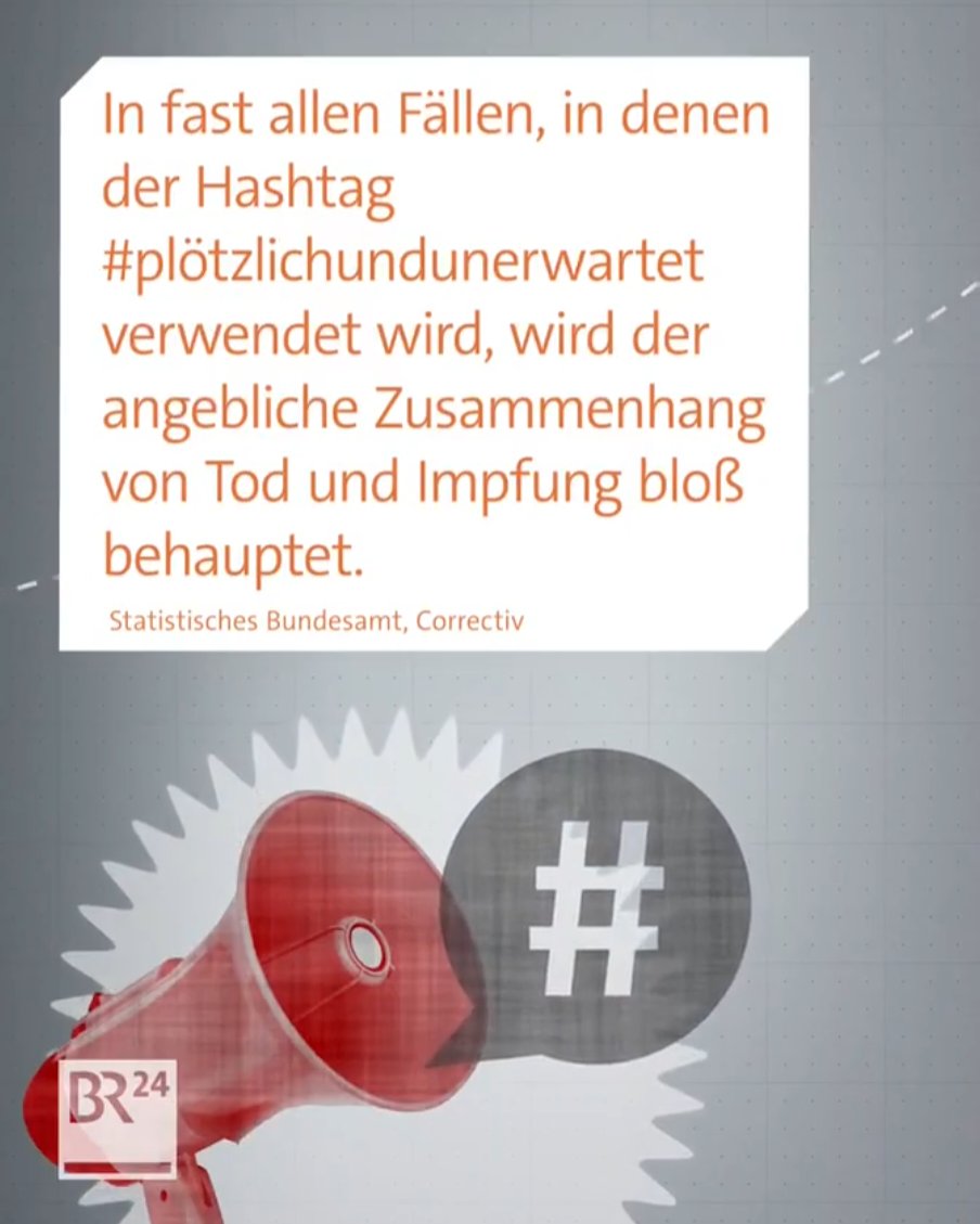 5abin3's tweet photo. Eine Frechheit ist das!
Siehe Video.
"In fast allen Fällen, in denen
der Hashtag
#plötzlichundunerwartet
verwendet wird, wird der
angebliche Zusammenhang
von Tod und Impfung bloß
behauptet."

@destatis @correctiv_org 
Warum sollte diese Logik nicht (auch) für #anundmit gelten?! https://t.co/ZXfSrPqotD