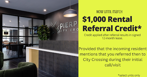 CityCrossingNH's tweet photo. Happening Now! For a limited time only, City Crossing is offering a $1,000 rental referral credit - refer a friend today! 

#CityCrossing #CityCrossingNH #ReferralCredit https://t.co/62OegNTIfP