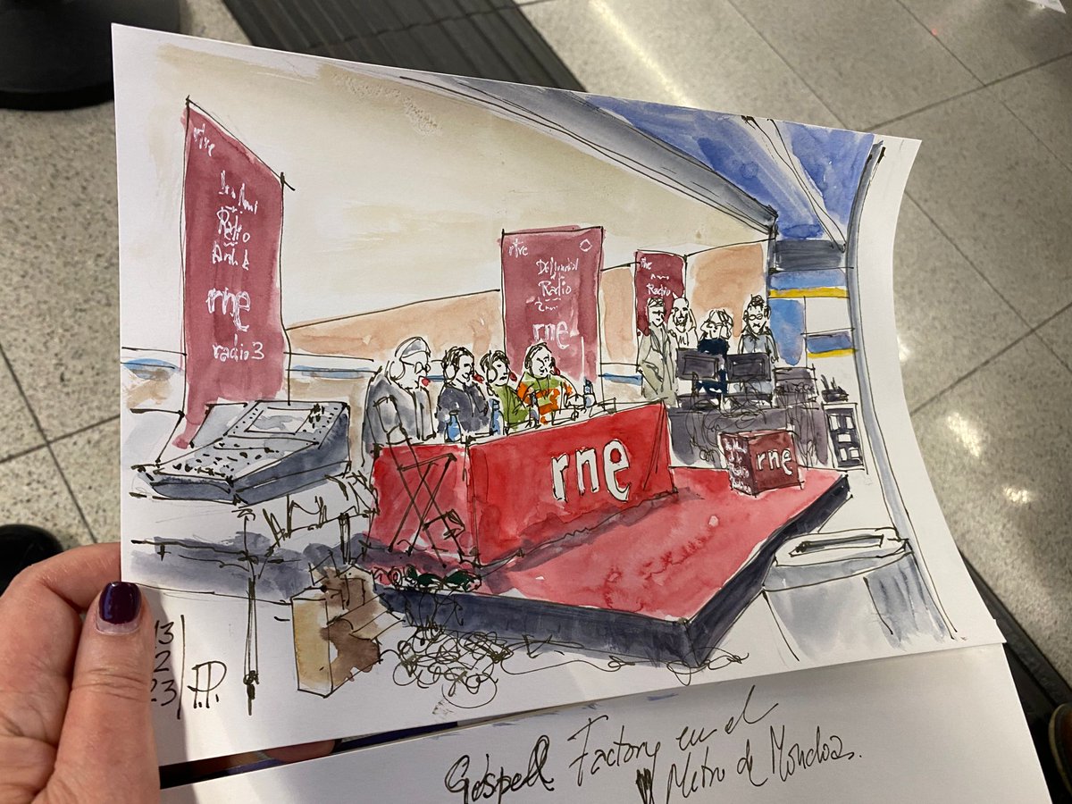 x3razonesRNE's tweet photo. 🖌️Así han retratado los #UrbanSketchers este #DíaMundialdelaRadio que hemos vivido en la estación de Moncloa de @metro_madrid 

📅Atención a las próximas convocatorias que nos ha contado @JoaquinDorao 

👉Si te lo has perdido, recupéralo en: https://t.co/Kze3Ps6rzl https://t.co/GNDsXZMWDE