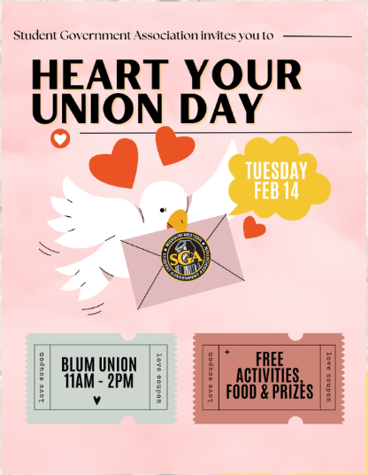 SGAMWSU's tweet photo. Hello Griffs 📣📣
Your invited to SGA's Heart Your Union
Bring your friends and loved ones for a fantastic event from 11 am to 2 pm February 14th 

Hope you all come by!! https://t.co/1zejfTFkdE