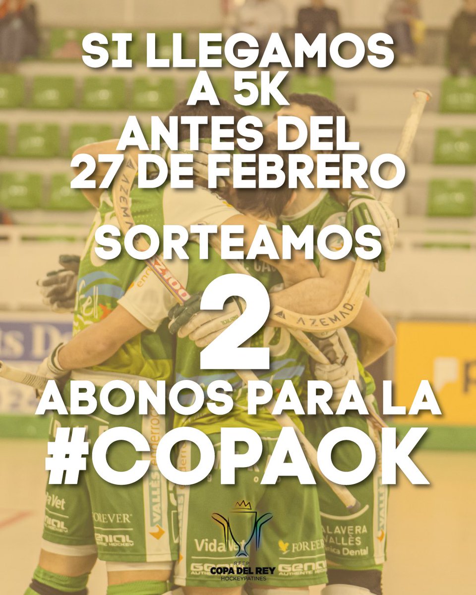 ⚠️ ¡𝐒𝐎𝐑𝐓𝐄𝐎! ⚠️

¡Si llegamos a los 5K seguidores en Instagram antes del 𝟮𝟳 𝗱𝗲 𝗳𝗲𝗯𝗿𝗲𝗿𝗼, sortearemos 2 abonos para la #CopaOK que se disputará del 2 al 5 de marzo!

CÓMO PARTICIPAR: 

Entra en el siguiente post y sigue las instrucciones 👉 instagram.com/p/ConRiMnIml_/…
