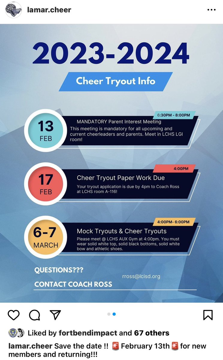 Lamar Consolidated High School Cheerleaders 💙 tweet media
