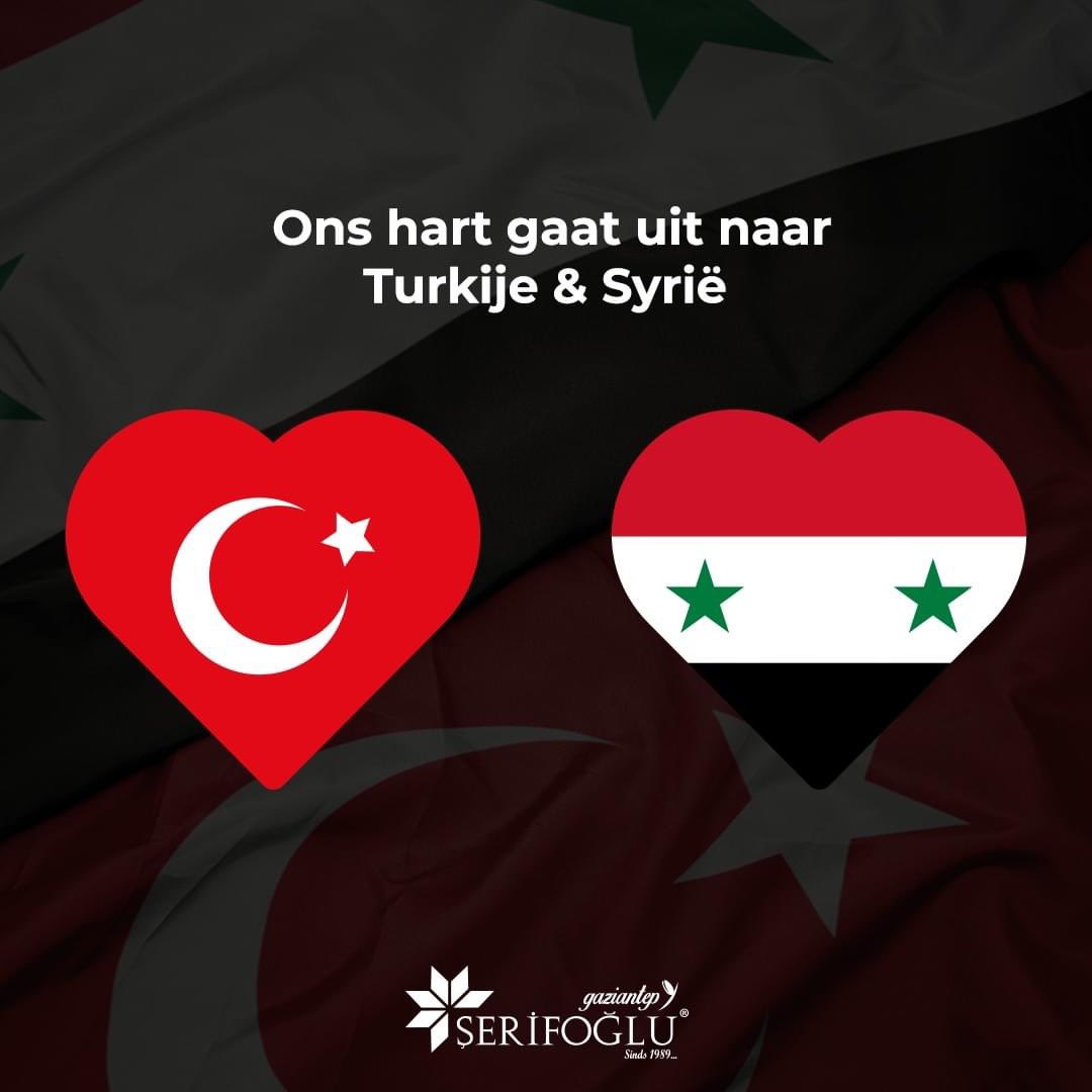 SerifogluCafe's tweet photo. Deze Valentijnsdag gaat ons hart ❤ uit naar Turkije en Syrië. Daarom hebben wij deze dag geen speciale valentijnsacties. 
.
#steunmee #Turkije #Syrië #aardbeving #valentijnsdag #doneer #benefiet https://t.co/i6EXRw2hRV