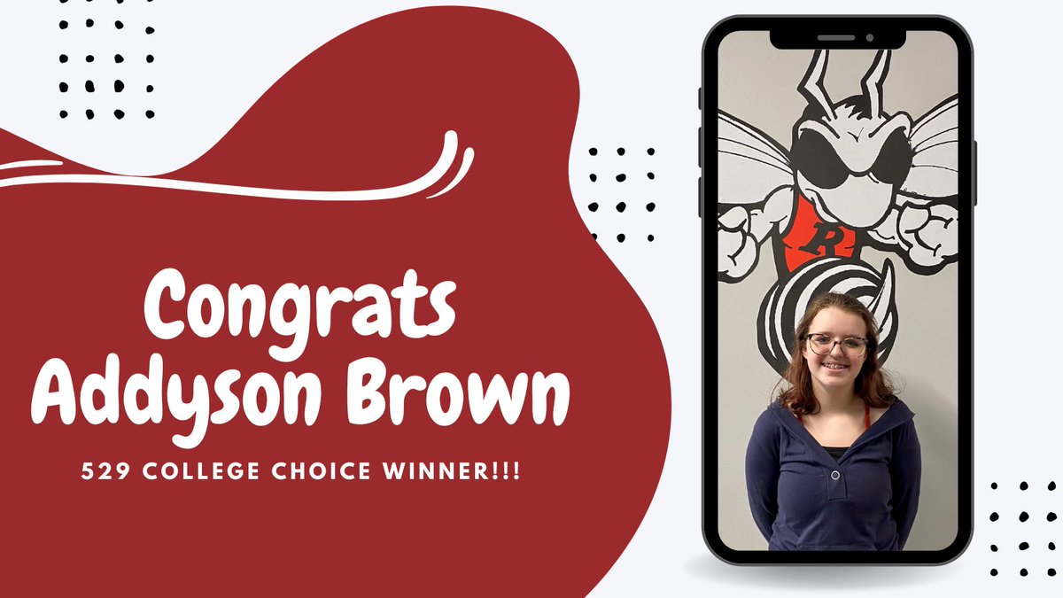 BIG Congratulations goes to Addyson Brown for winning $2,000 in a 529 College Choice account from MassMutal! The scholarship submission is part of an assignment completed in <a href="/calmat50/">Cheryl McIlrath</a>'s class!  <a href="/RossvilleSchool/">Rossville Schools</a> <a href="/HornetsGuidance/">Rossville Student Services</a> <a href="/terrylthompson6/">Terry Thompson</a>